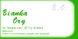 bianka ory business card